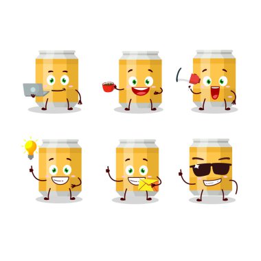 Bira çeşitli iş simgeleriyle çizgi film karakteri olabilir