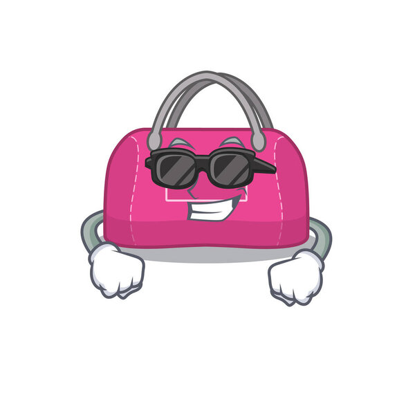 мультяшный персонаж женской спортивной сумки в стильных черных очках
