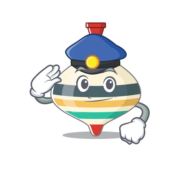 Dibujo de dibujos animados oficial de policía de juguete superior con un sombrero azul — Archivo Imágenes Vectoriales