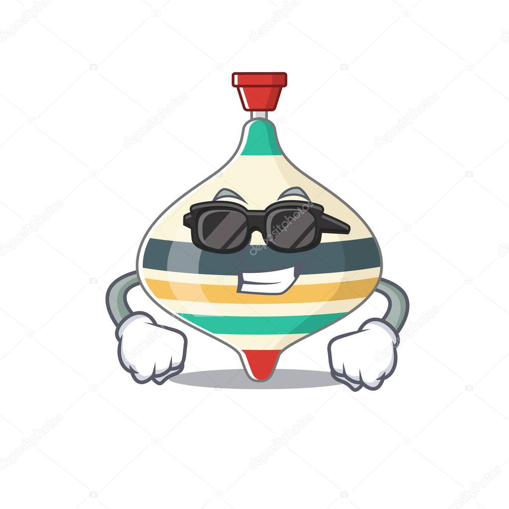 cartoon character of top toy wearing classy black glasses