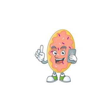 Ekmek çizme konsepti telefonda arkadaşlarla konuşuyor. Vektör illüstrasyonu