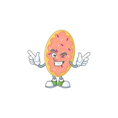 Çizgi film çizim konsepti, tatlı göz kırpma göstergesi. Vektör illüstrasyonu