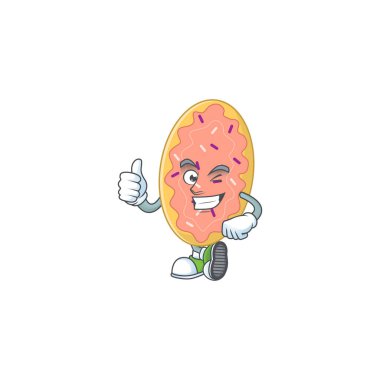 Parmağını kaldırmış ekmeğin karikatür resmi. Vektör illüstrasyonu