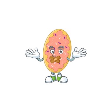 Ekmek Çizgi Filmi tasarımı sessiz bir parmak hareketi yapıyor. Vektör illüstrasyonu