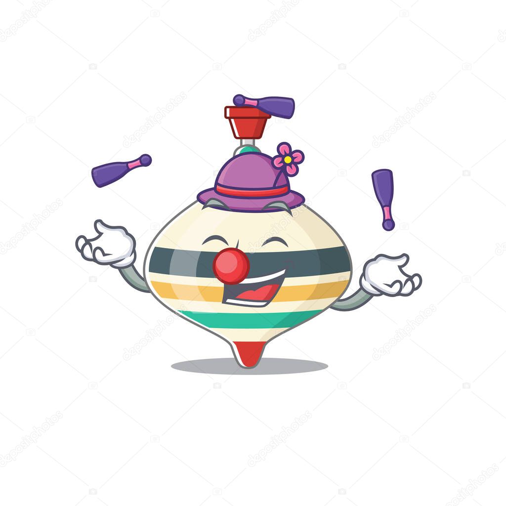 A top toy cartoon design style succeed playing juggling