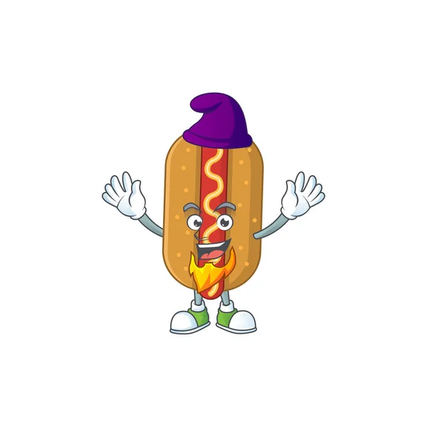 Una Favola Affascinante Hotdog Elfo Disegno Dei Cartoni Animati Concetto — Vettoriale Stock