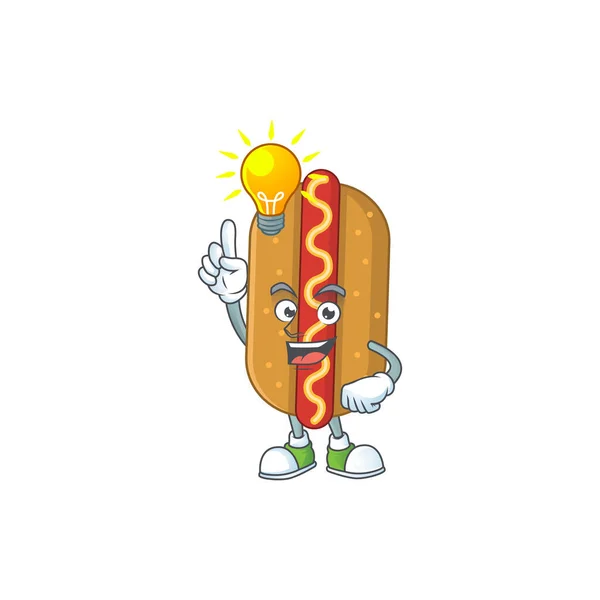 Concetto Design Del Fumetto Hotdog Brillantezza Hanno Idea Illustrazione Vettoriale — Vettoriale Stock