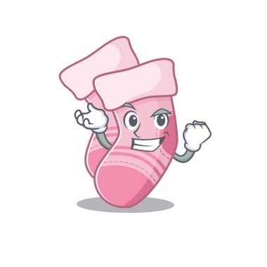 Mutlu yüzlü bebek çorapları komik bir çizgi film tasarımı.