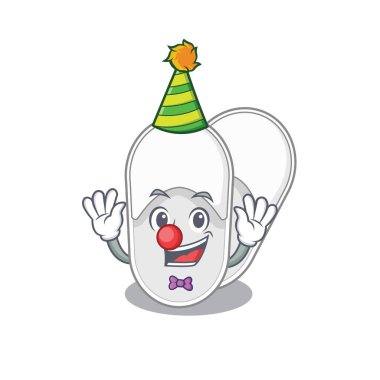 Gülen palyaço otel terlikleri çizgi film karakter tasarımı konsepti