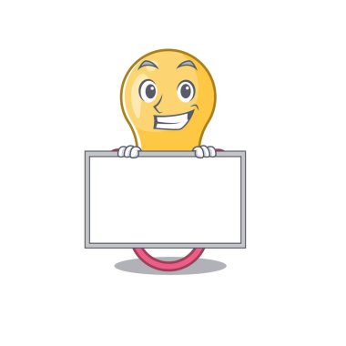 Bebek emziği çizgi film tasarımı bir panonun arkasında duruyor