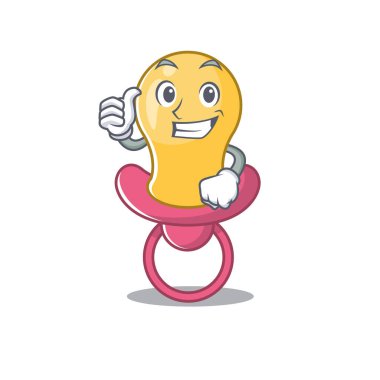 Bebek emziği çizgi film karakteri tasarımı tamam parmağı gösteriyor