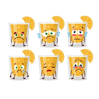 Hüzünlü ifadesiyle portakal suyu çizgi film karakteri