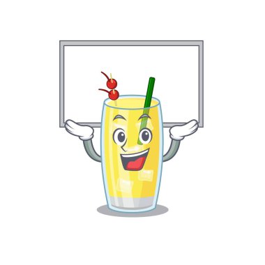 Pina colada kokteylinin karikatür karakteri bir tahtayı kaldırmayı başardı.