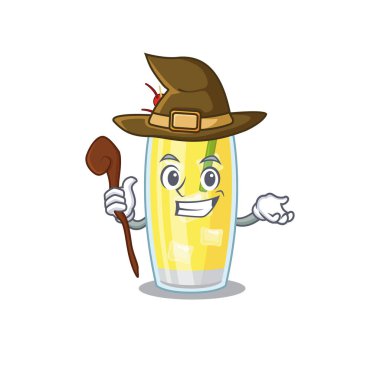 Pina colada kokteyli komik ama sinsi cadı çizgi film karakteri tasarımı