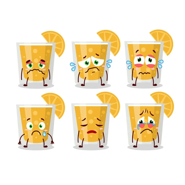 Hüzünlü ifadesiyle portakal suyu çizgi film karakteri