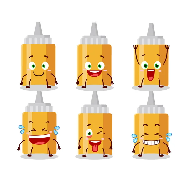 Personaje de dibujos animados de la botella de mayonesa con expresión de sonrisa — Vector de stock