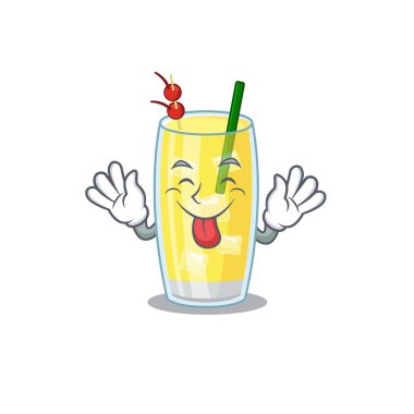 Komik pina colada kokteyl çizgi film tasarımı.