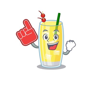 Çizgi filmdeki Pina colada kokteyli köpük parmaklı karakter tasarımı.