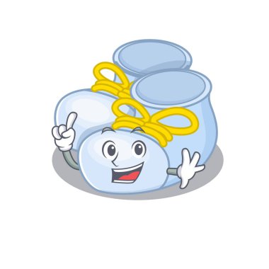 Erkek bebek çizme karikatür tasarım stili ve tek parmak hareketi.