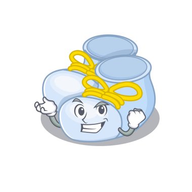 Komik bir çizgi film tasarımı. Mutlu yüzlü erkek çizmeleri.