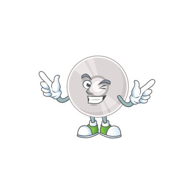 Sevimli göz kırpması gösteren küçük disk çizimi kavramı