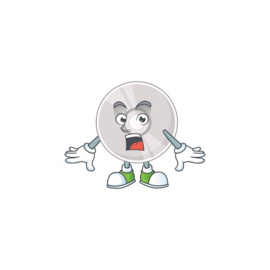 Şaşırtıcı bir jest ile kompakt diskin karikatür tasarımı