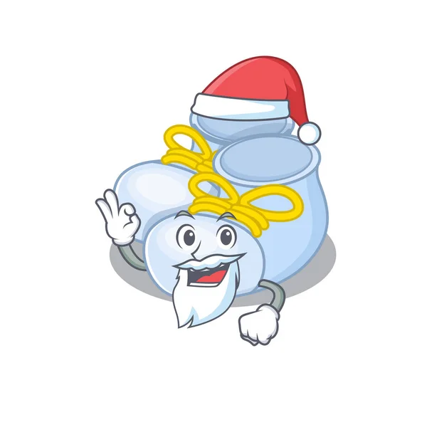 Cartoon character of baby boy boots Santa having cute ok finger — Stock Vector