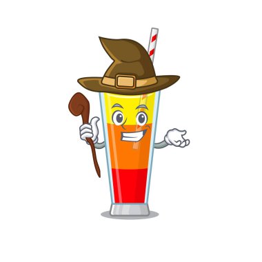 Tekila gündoğumu kokteyli komik ama sinsi cadı çizgi film karakteri tasarımı