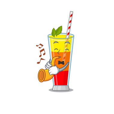 Tekila gündoğumu kokteyl müzisyeni. Çizgi film tasarımcısı. Trompet çalıyor.