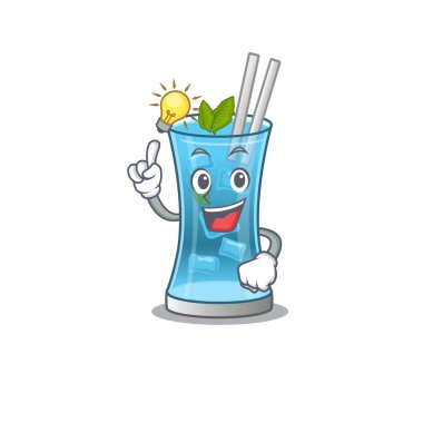 Akıllı mavi Hawaii kokteylinin maskot karakterinin bir fikri var.