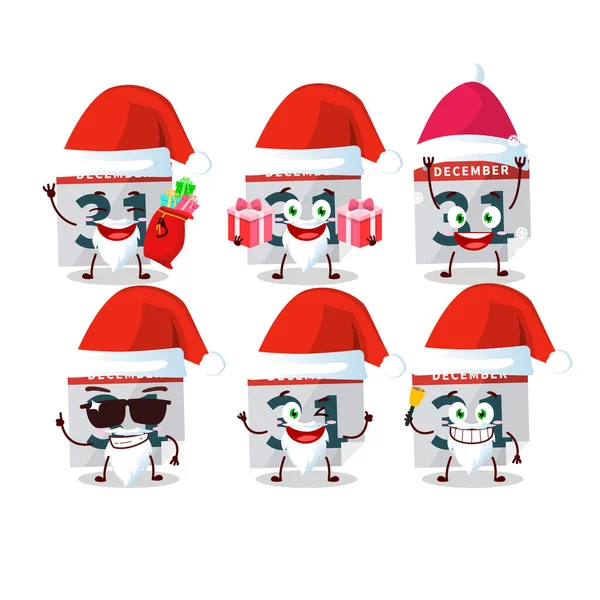 Emoticon di Babbo Natale con 31 dicembre personaggio dei cartoni animati calendario — Vettoriale Stock