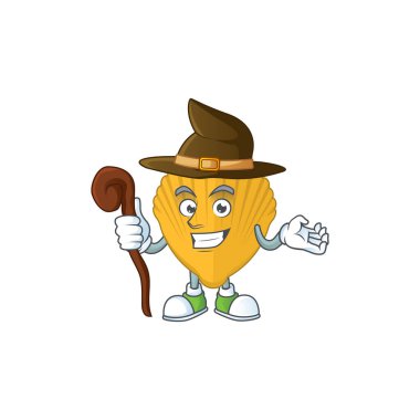 Sinsi ve kurnaz Cadı Sarı Kıskaç Çizim Çizim Konsepti