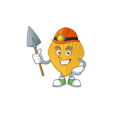 Madenci çizgi film karakteri tasarımı olarak sarı klemp