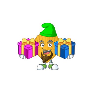 Noel hediyeli neşeli sarı klemp tasarımı.