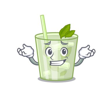 Sevimli bir mojito limonlu kokteyl karikatür karakteri.