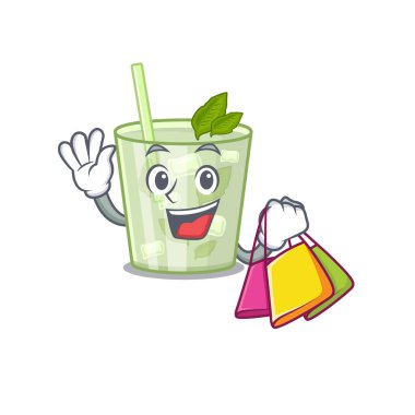 Zengin mojito limonlu kokteyl karikatürü karakteri.