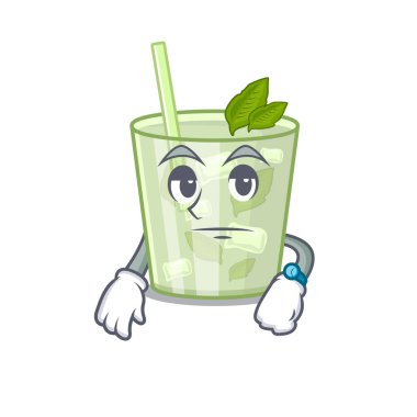 Maskot tasarım tarzı mojito limon kokteyli.
