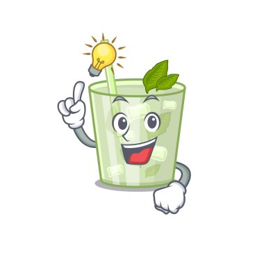 Akıllı mojito limon kokteyli maskot karakterinin bir fikri var.