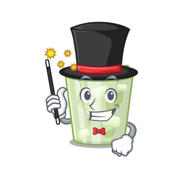 Mojito limon kokteyli karikatür tasarımının göz kamaştırıcı zeki sihirbazı.