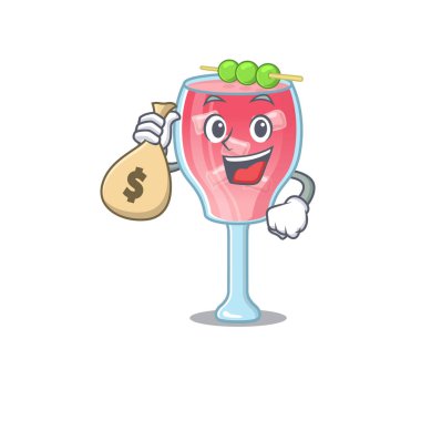 Çılgın zengin kozmopolit kokteyl maskotu tasarımı.