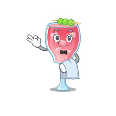 Kozmopolit Cokta Garson 'un beyaz peçeteli bir resmi. Vektör illüstrasyonu