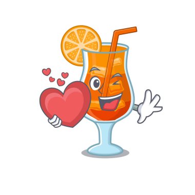 Tatlı bir mai tai kokteyli çizgi film karakteri. Kocaman bir kalp taşıyor.