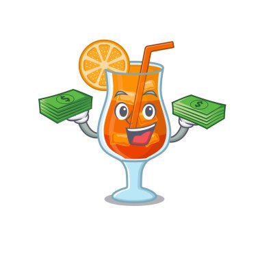 Zengin bir Mai Tai kokteyl karikatürü karakteri.