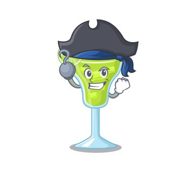 Margarita kokteyli çizgi film dizaynı Korsan karakterin tek eli kancalı.