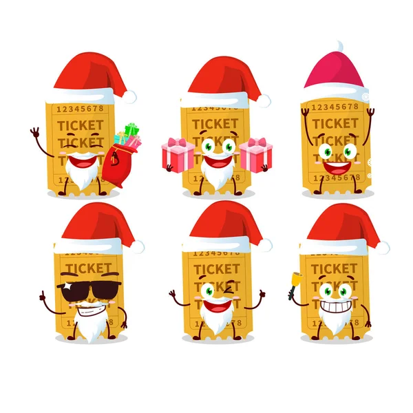 Emoticons de Papai Noel com personagem de desenho animado bilhete — Vetor de Stock