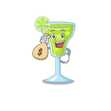 Çılgın zengin margarita kokteyl maskotu tasarımı.