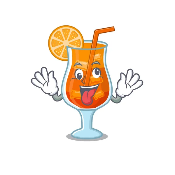 stock vector A mascot design of mai tai cocktail having a funny crazy face