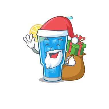 Mavi Göl Kokteyli 'nin çizgi film tasarımı Noel Baba' nın Noel hediyesi