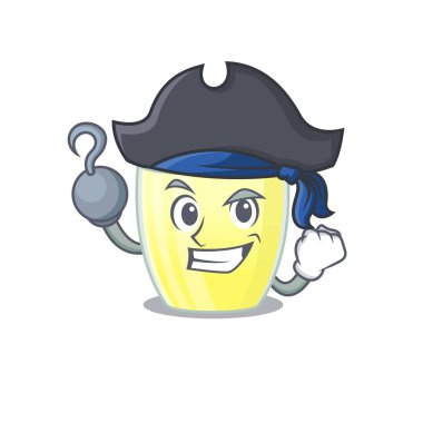 Bir korsan karakterinde tek elle Daiquiri kokteyl karikatürü tasarımı