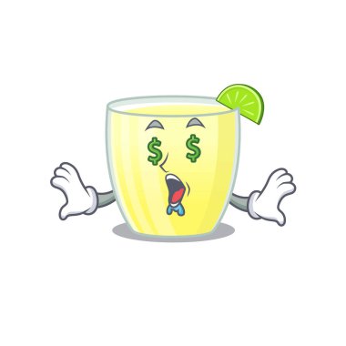 Zengin çizgi film karakteri konsepti Daiquiri kokteyli paralı gözler